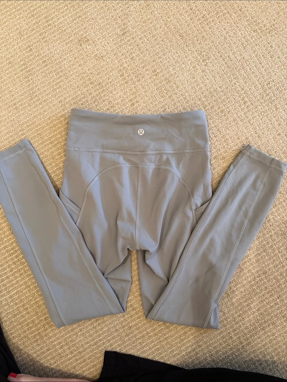 Lululemon Women’s Gray High Rise Leggings Size 4 Drawstring Athletic Yoga Pants